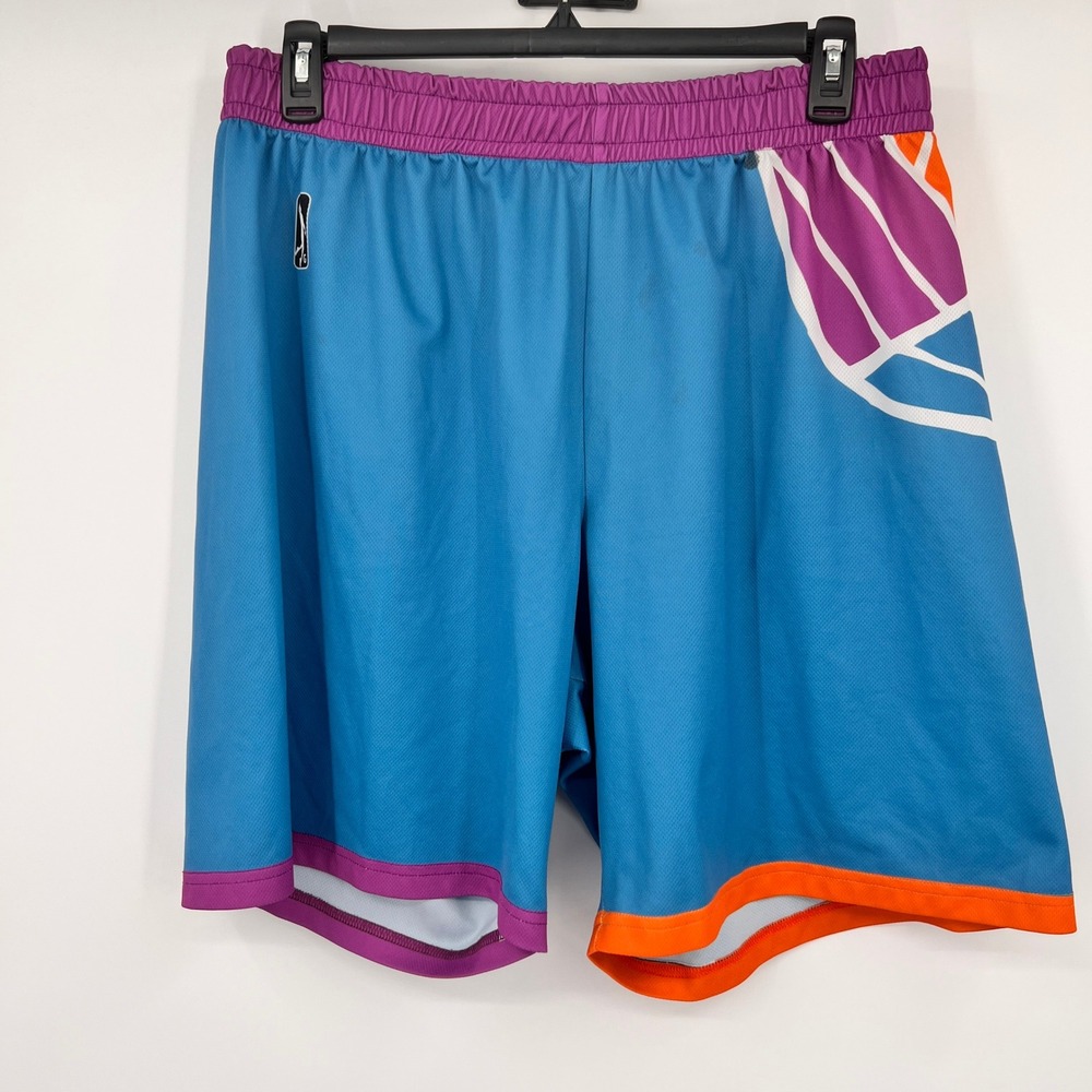 Vintage NBA G League Basketball Shorts Blue Purple Orange Mesh Athletic Mens XL